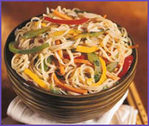 Noodles And Vegetable Platter